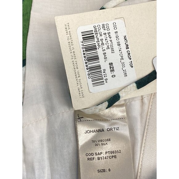 JOHANNA ORTIZ Sz 0 nature Crop Top Bra Tank Basil Green Pearl White New - Picture 6 of 6